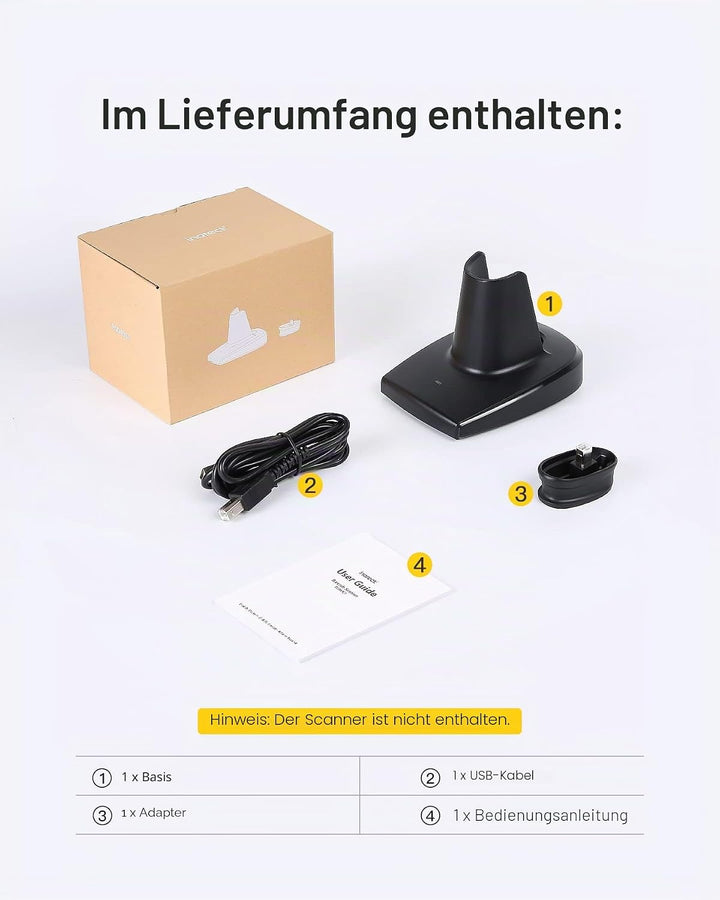 Inateck Barcode Scanner Ladestation, Geeignet BCST-60, BCST-70, BCST-73, P6 und P7, Scanner Nicht im