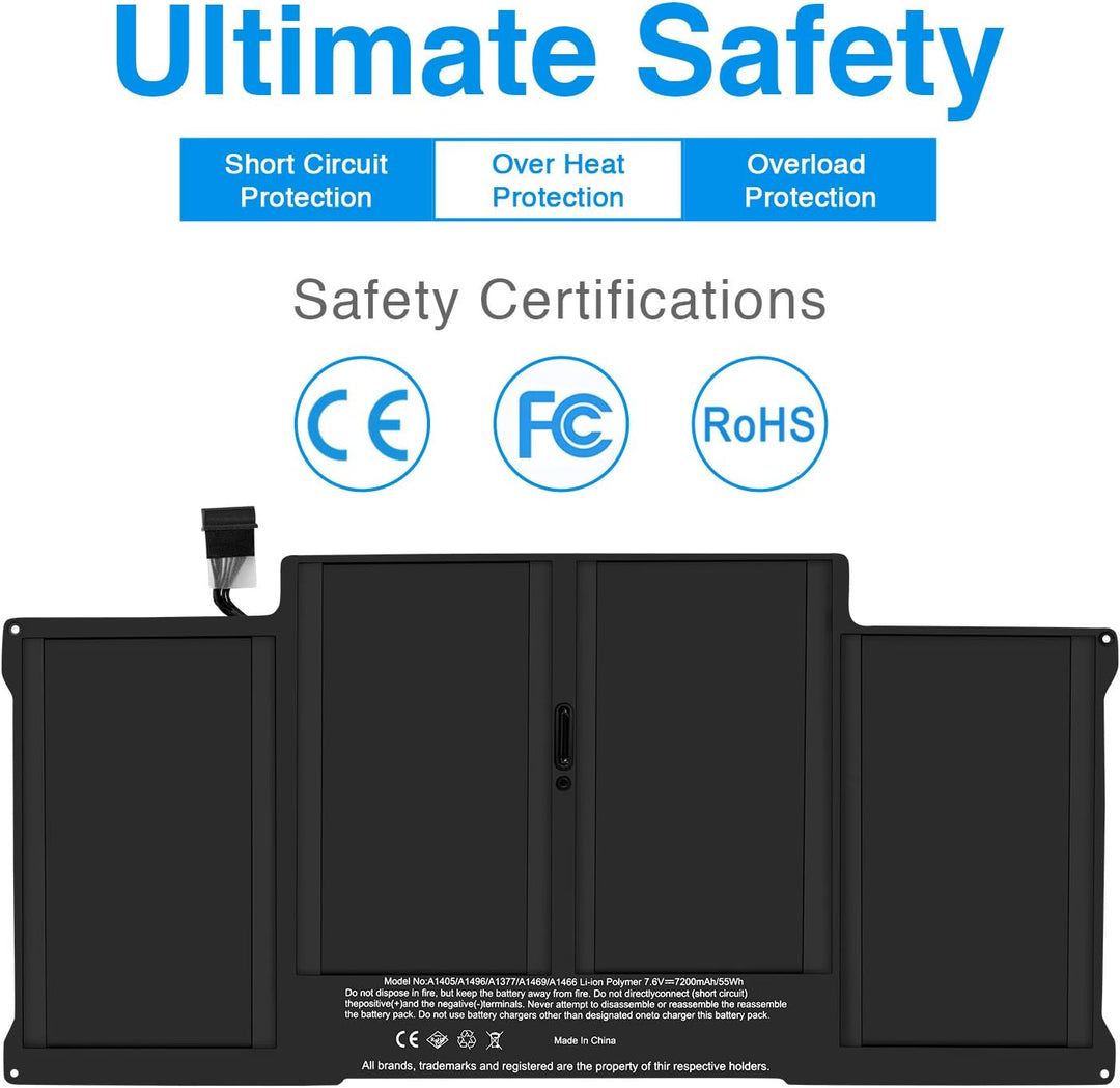 A1405 Laptop Akku für Mac Book Air 13 Zoll A1369 (Ende 2010 Mitte 2011 Version) A1466 (Mitte 2012 Mi