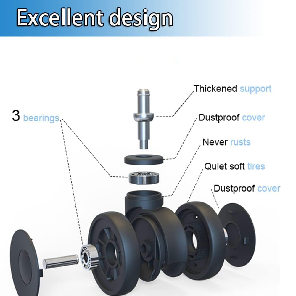 Bürostuhl Rollen 11mm Hartbodenrollen für Bürostühle 5er Set Ersatzrollen Schreibtischstuhl Rollen,