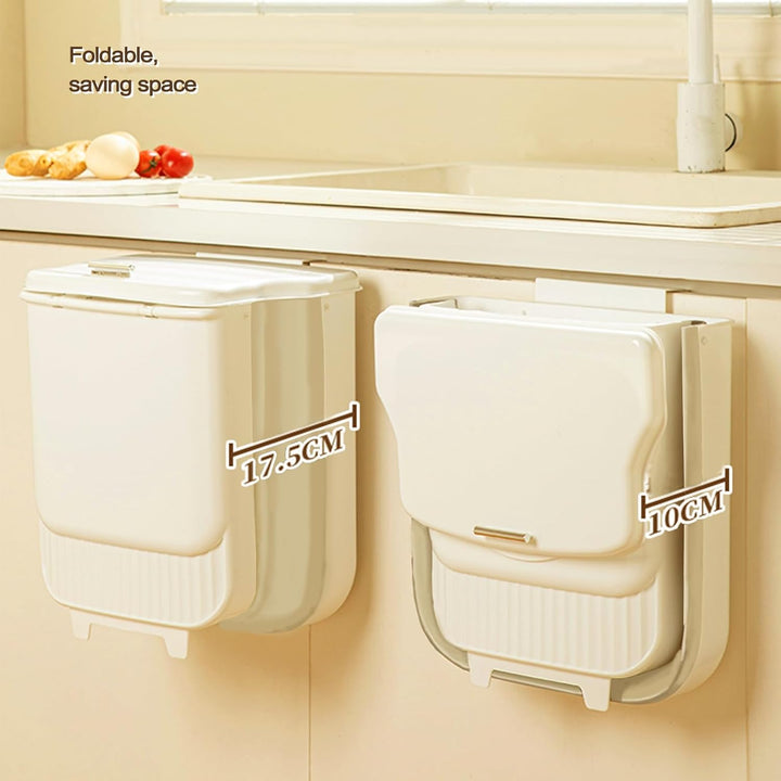 Mülleimer Hängend für Küche, Faltbare Mülleimer mit Deckel 8.5L, Komposteimer für Küche, Camping, Wo