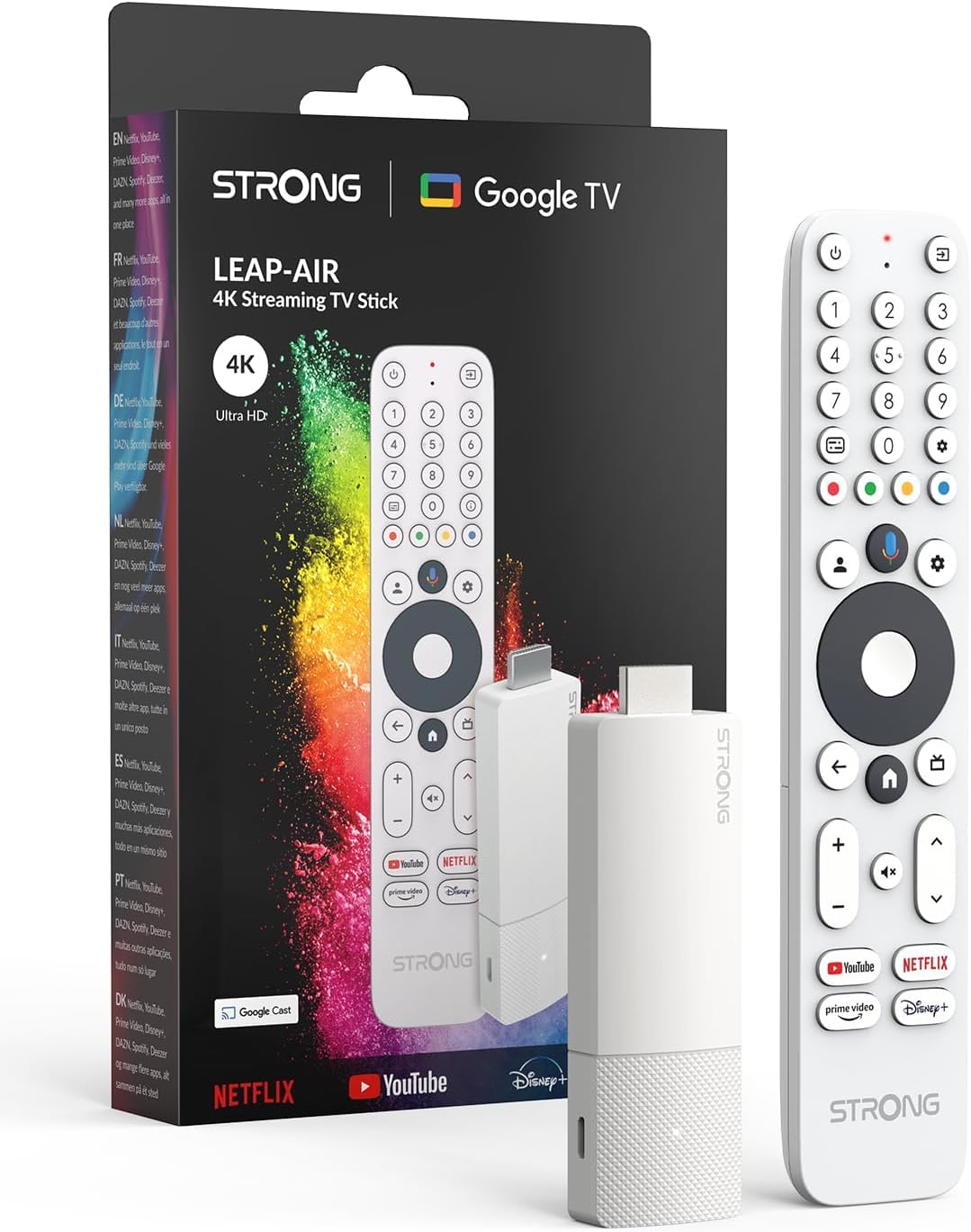 STRONG LEAP-AIR 4K UHD TV Stick, Android 11, WiFi, Google Sprachassistent, HDR10+, Dolby Audio & Dol