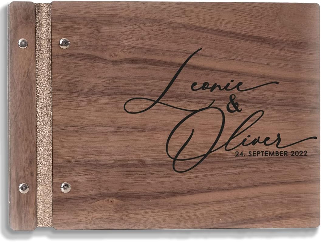 Hochzeitideal – Personalisierbares Gästebuch Hochzeit Tommi E13 mit 40 Seiten I Hochzeit Gästebuch a