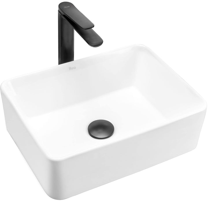 VBChome Waschbecken 41 x 31 cm klein rechteckiges Waschbecken Keramik Waschtisch Handwaschbecken AUF