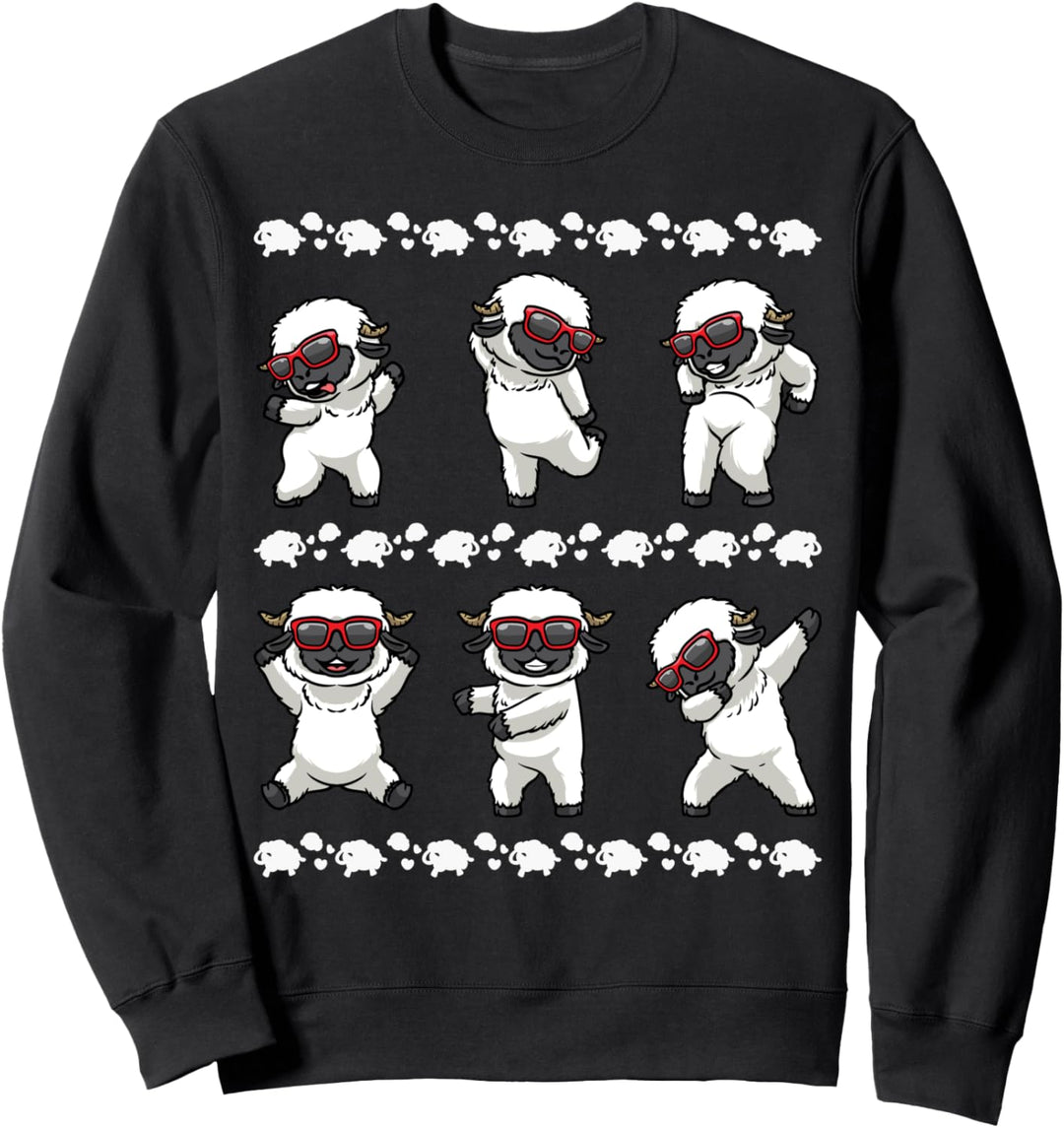 Walliser Schwarznasenschaf Schafe Mit Sonnenbrille Tanzen Sweatshirt