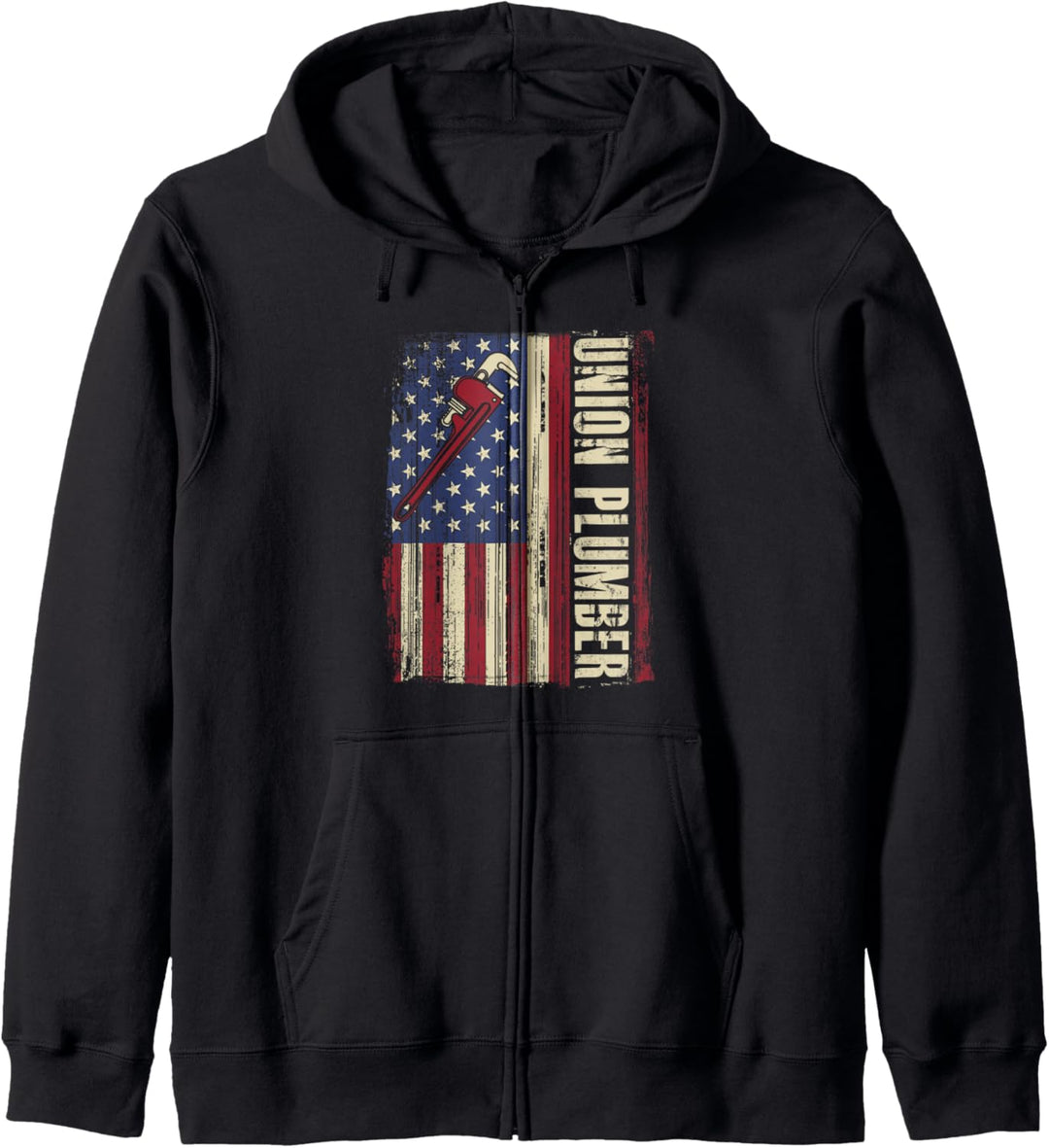 Union Plumber US Flag, Red, White, Blue, Wrench Kapuzenjacke
