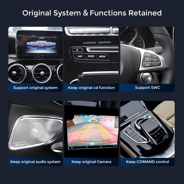 12.3" 2K HD Car Radio Screen 8GB+128GB Android 14.0 GPS for Mercedes C W205 GLC X253 NTG 5.0 8-Core