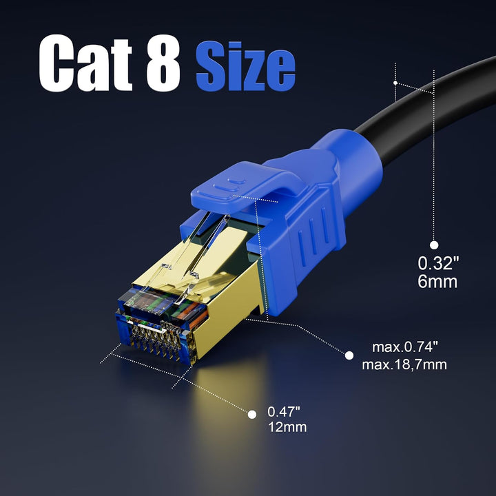 Soibke Cat 8 LAN Kabel - 5meter, 10meter, 15meter, 20meter, 30meter Enternet Kabel - Hochgeschwindig