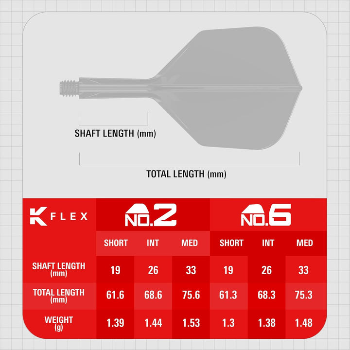 Target Darts K Flex Integrated Dart Flight and Shaft, No.6 | 3er Pack K-Flex - No 6, Kflex Precision