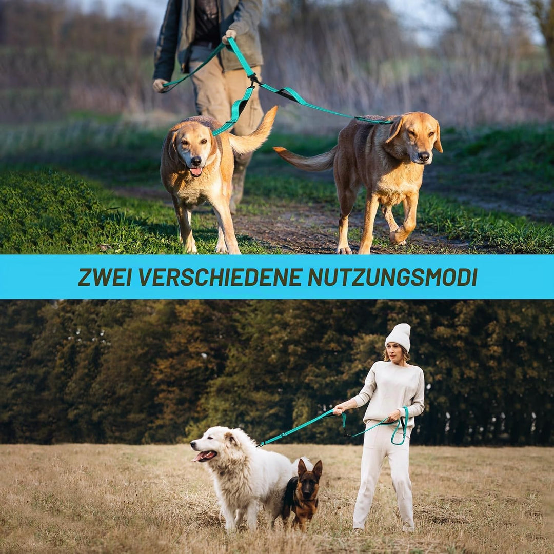 PetBonus Hundeleine Doppelleine für 2 Hunde, Keine Verwicklung hundeleine mittelgrosse grosse Hunde,