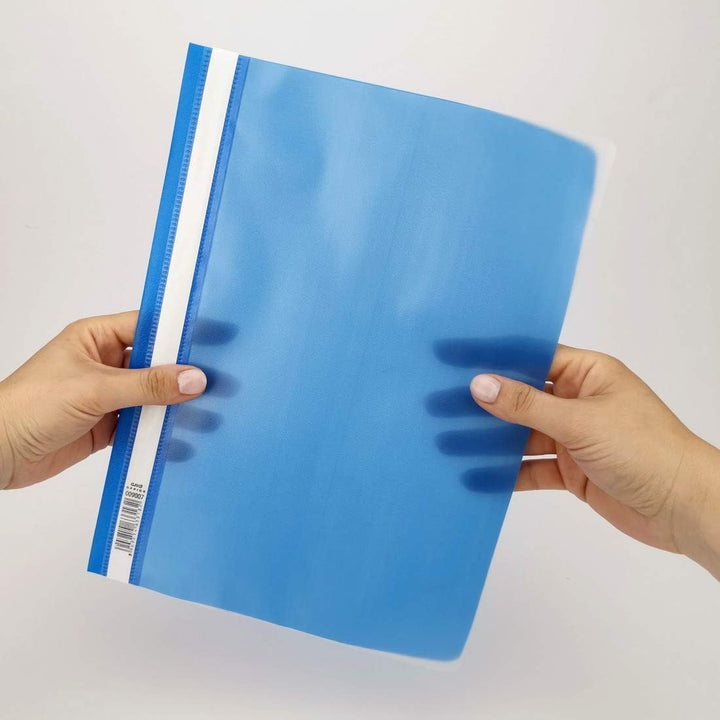 D.RECT 25 Stück | Schnellhefter A4 aus Kunststoff mit transparentem Vorderdeckel | Plastik-Schnellhe