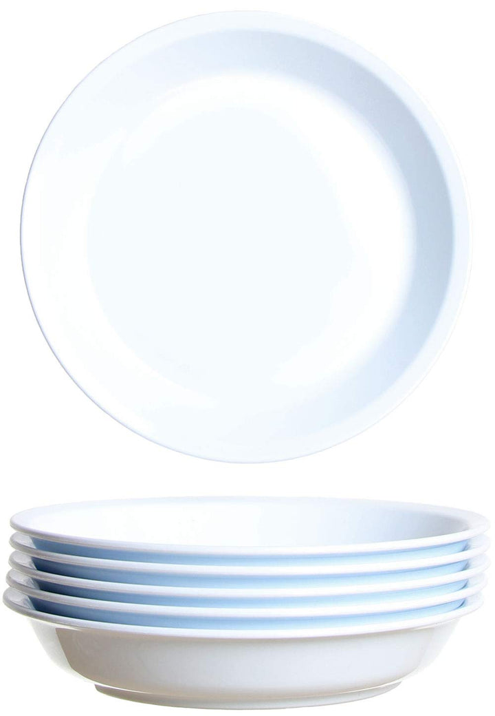 Gastro Plastikteller mehrweg 6 x 21 cm - weiss - bruchsicheres Teller Set, perfekt als Suppenteller