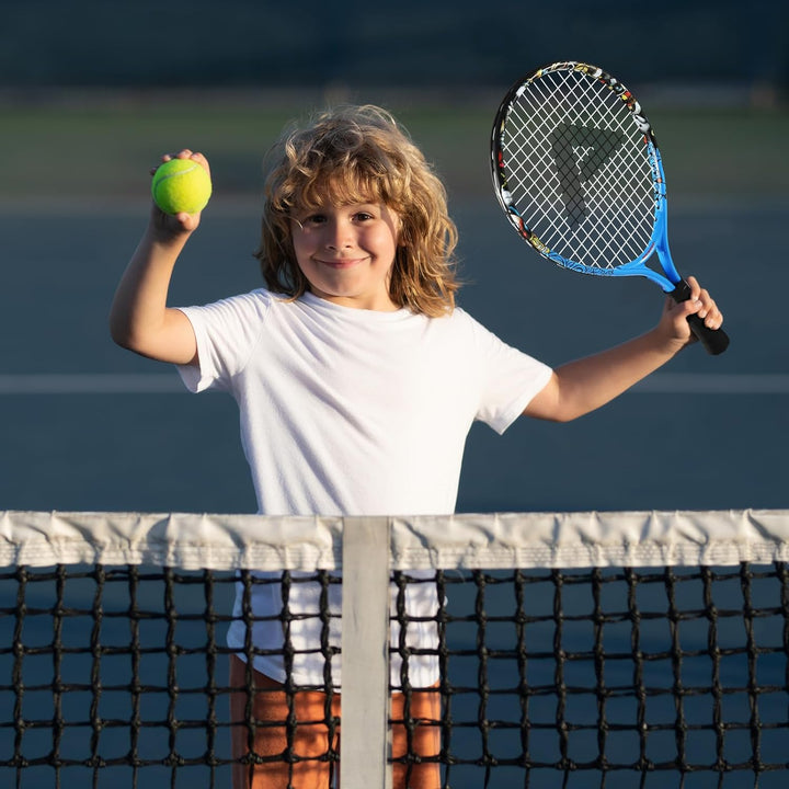 AMA SPORT - Junior-Tennisschläger für Kinder von 2–12 Jahren – Jungen & Mädchen – mit Nylon-Tragetas