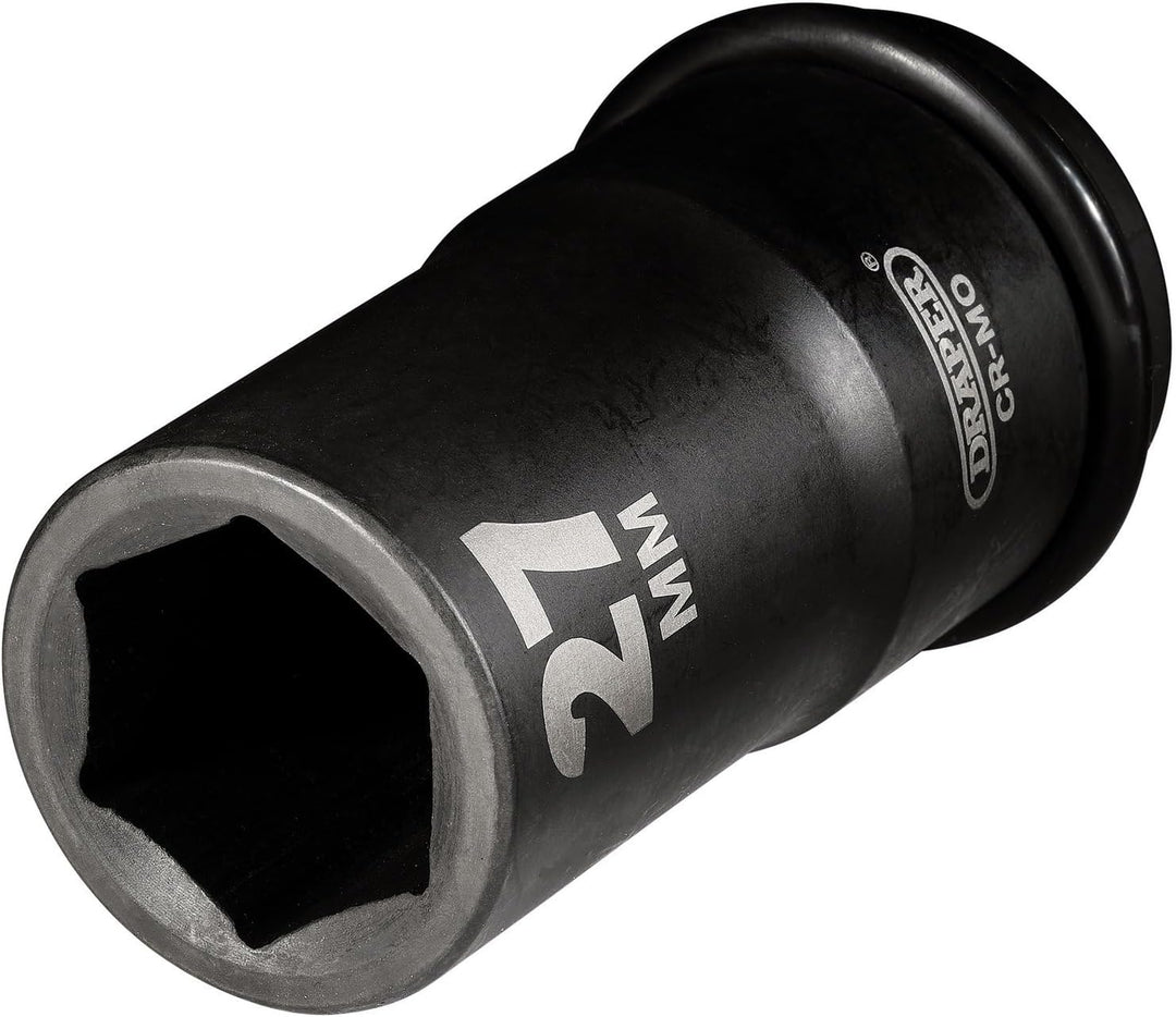 Draper 71908 Hi-Torq 6-Punkt-Schlag-Stecknuss, 1,9 cm Vierkantantrieb, 27 mm, Blau 27 mm Blau, 27 mm