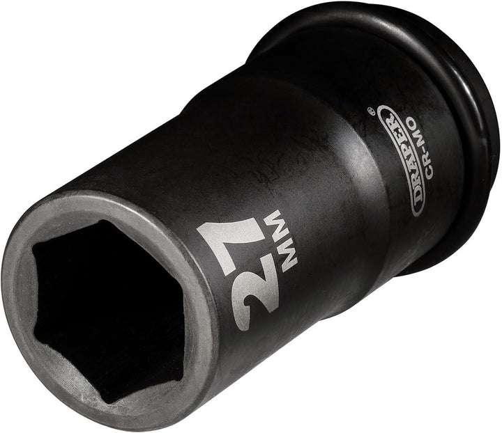 Draper 71908 Hi-Torq 6-Punkt-Schlag-Stecknuss, 1,9 cm Vierkantantrieb, 27 mm, Blau 27 mm Blau, 27 mm