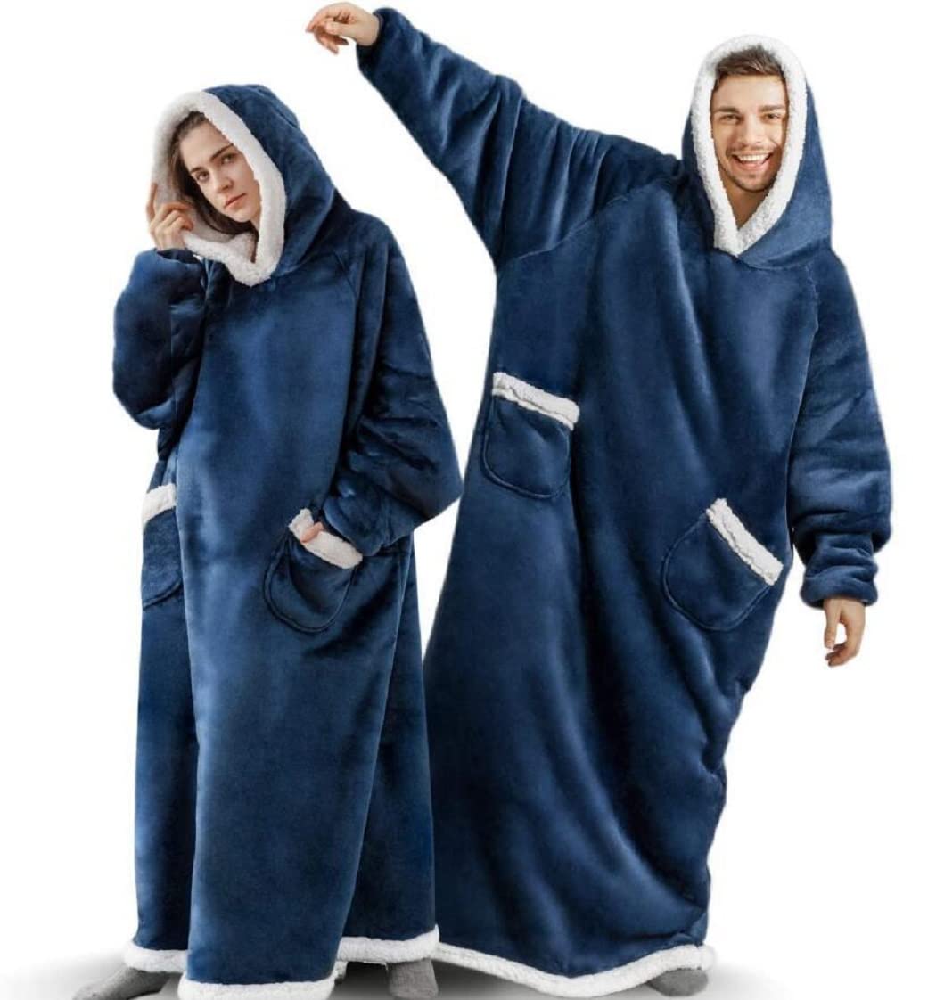 Sacebeleu Kuscheldecke mit Ärmeln,Oversized Weich Decke Hoodie Sweatshirt,Sherpa Kapuzenpullover für
