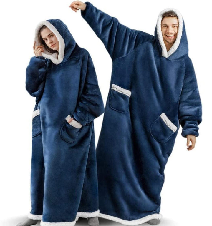 Sacebeleu Kuscheldecke mit Ärmeln,Oversized Weich Decke Hoodie Sweatshirt,Sherpa Kapuzenpullover für