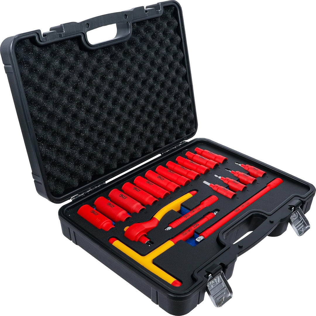 BGS 7137 | VDE-Steckschlüssel- und Bit-Einsatz-Satz | Antrieb Innenvierkant 10 mm (3/8") | 19-tlg.,