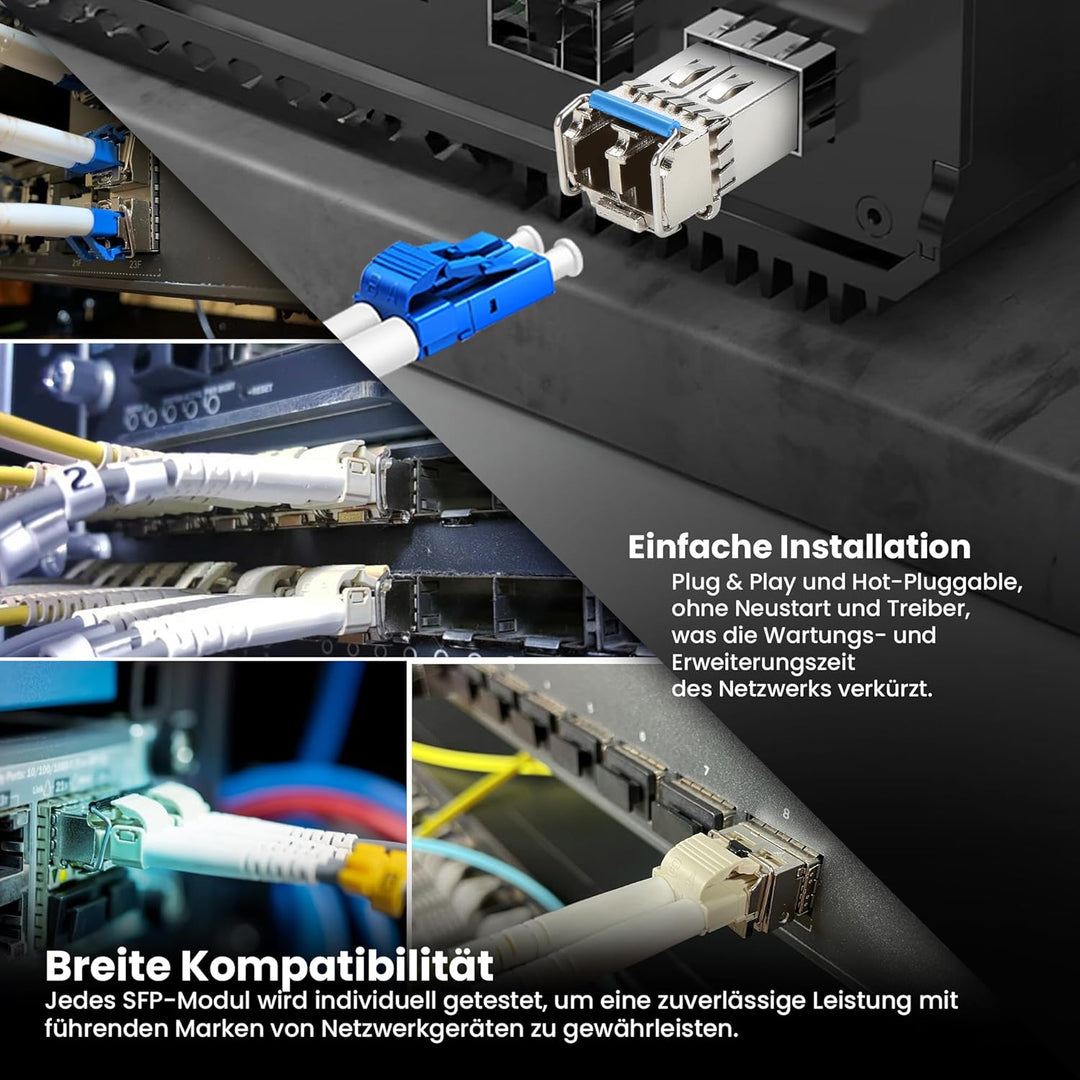 Extralink SFP Modul 1.25G LC Duplex Singlemode 1310 nm 20KM MSA-kompatibel – Für Cisco, Ubiquiti Uni