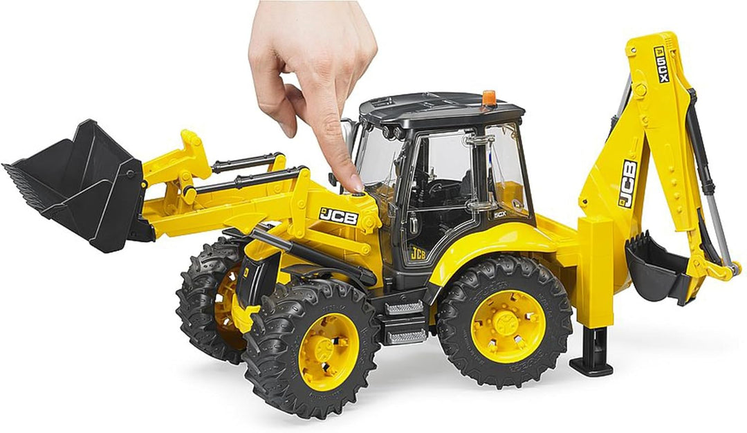 bruder 02454 - JCB 5CX eco Baggerlader - 1:16 Baustelle Baufahrzeug Löffelbagger Heckbagger Arbeiter