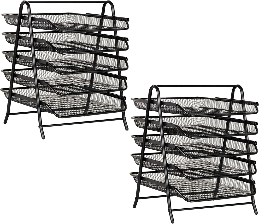 Mind Reader Network Collection 5-stöckiges Papierablage Aktenaufbewahrung Desktop Organizer Metallne