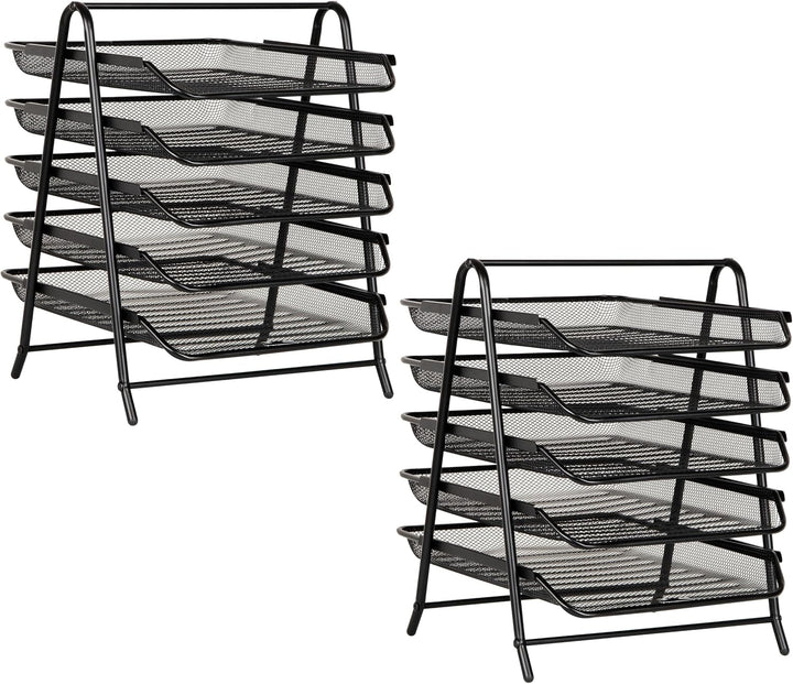 Mind Reader Network Collection 5-stöckiges Papierablage Aktenaufbewahrung Desktop Organizer Metallne