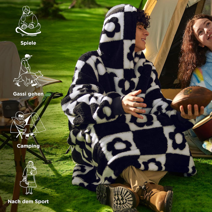 BEDSURE Decke mit ärmeln Kuscheldecke, Weihnachtsgeschenke Geschenke für Frauen Frau Hoodie Decke Da