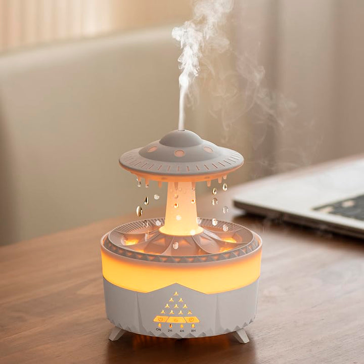 Regenwolken Luftbefeuchter und Diffusor,Luftbefeuchter mit Fernbedienung,7 Farben LED Aromatherapie