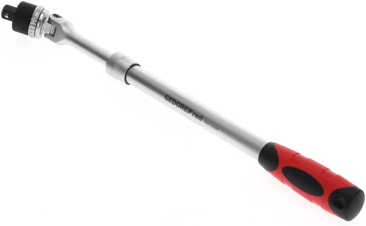 GEDORE red Gelenk-Teleskopknarre, Umschaltbar, Um 180° schwenkbarer Knarrenkopf, 1/2 Zoll, Ergonomis