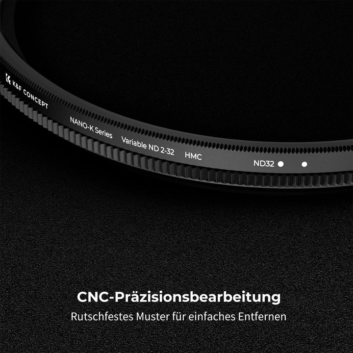 K&F Concept Nano-K Serie ND Filter 62mm Variabler Graufilter ND2-32 (1-5 Blendenstufen), 62mm