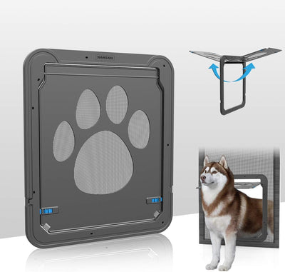 PETLESO Haustierklappe für Fliegengittertür Hundeklappe Katzenklappe Fliegengitter mit Magnetverschl