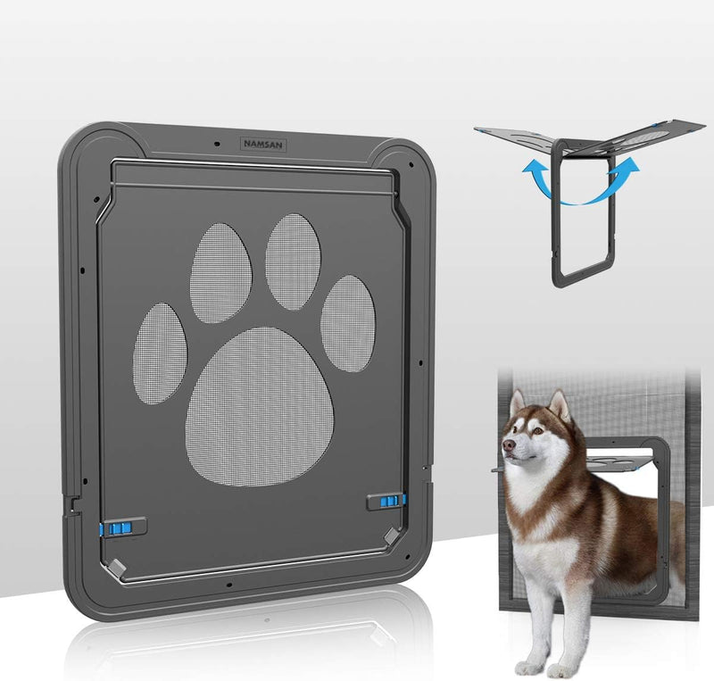PETLESO Haustierklappe für Fliegengittertür Hundeklappe Katzenklappe Fliegengitter mit Magnetverschl