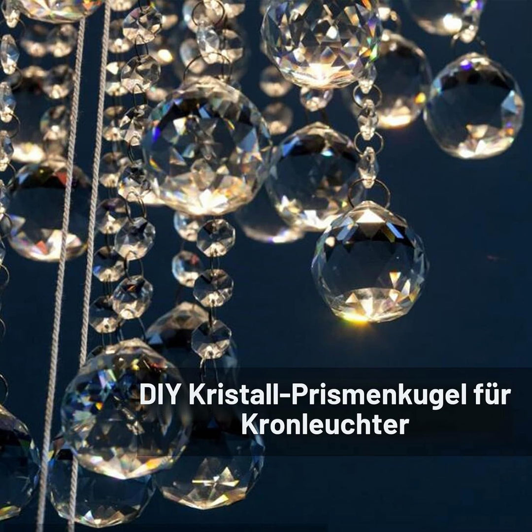 Kristall Sonnenfänger, MerryNine 40 mm 6 Stück Kristallprismen-Kugel, Kristalle Deko Anhänger für Fo