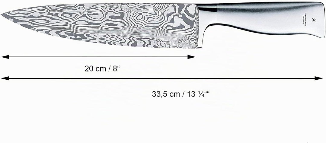 WMF Grand Gourmet Damastmesser, Küchenmesser, Kochmesser 33,5 cm, Made in Germany, Damaststahl 120-l
