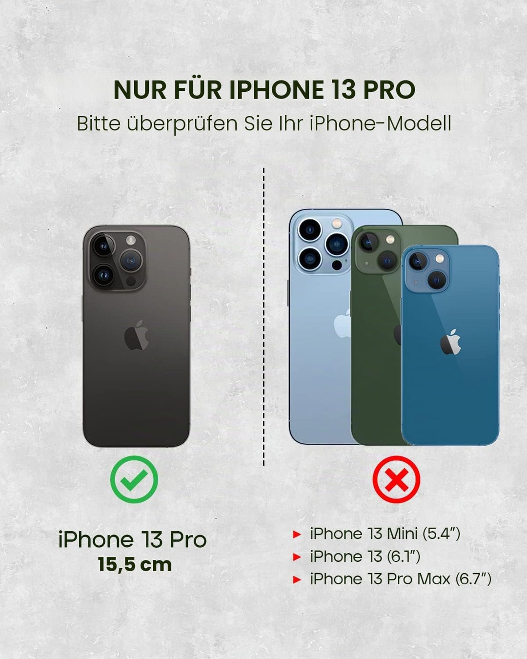 Porter Riley - Lederhülle für iPhone 13 Pro (6.1"). Premium Echtleder Standhülle/Ledertasche/Briefta