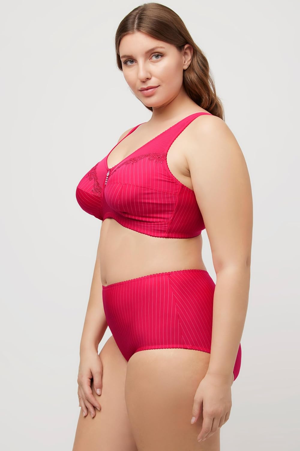 Ulla Popken Damen Entlastungs-BH, Ohne Bügel, Strassanhänger, Cup C - G Bra (1er Pack) 100C Sorbet P