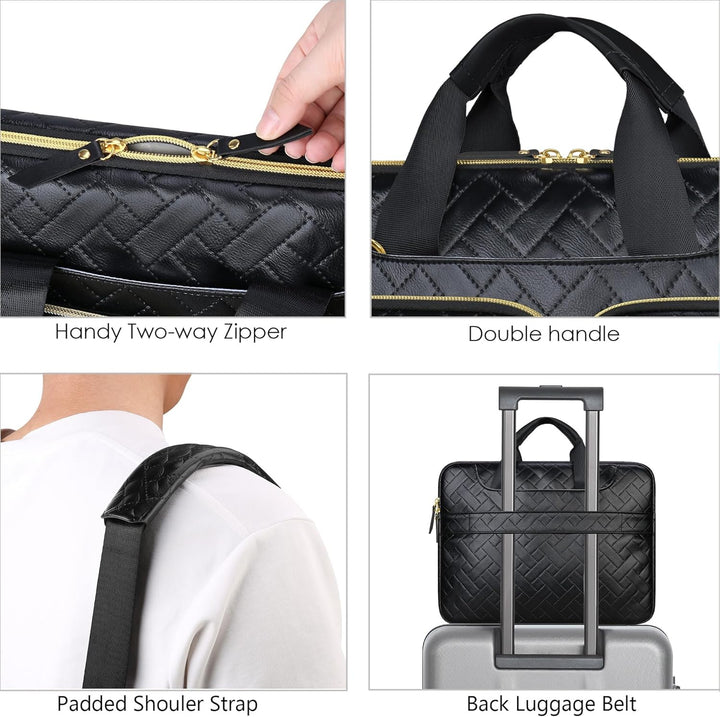 Lacdo 360° Rundumschutz Laptop Schultertasche Hülle für Acer HP Dell ASUS Laptop 15-15.6 Zoll, Acer