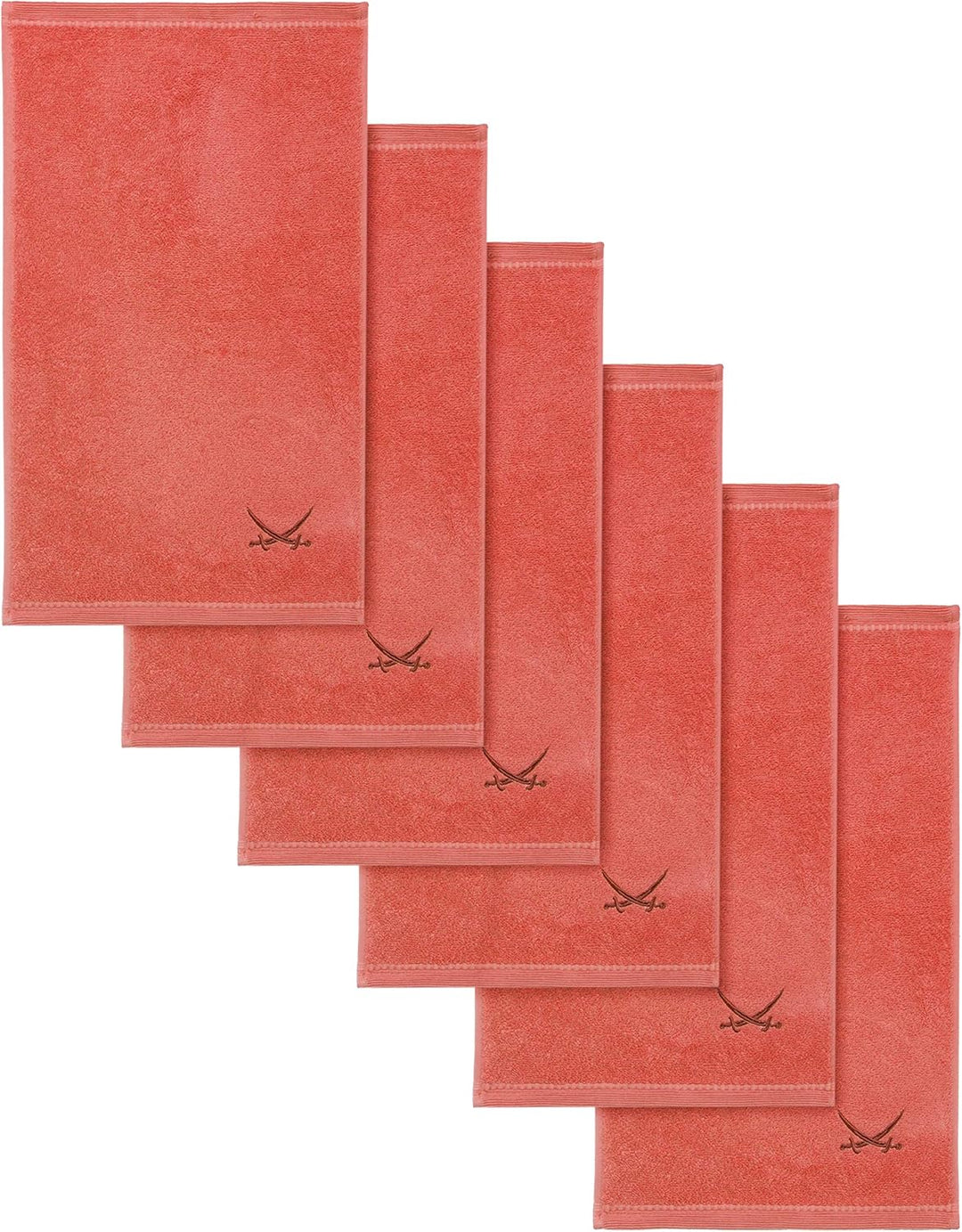 Sansibar Gästehandtuch 6er Set 30x50 cm 100% Baumwolle mit gesticktem Säbel Logo Set Handtuch Seiftu