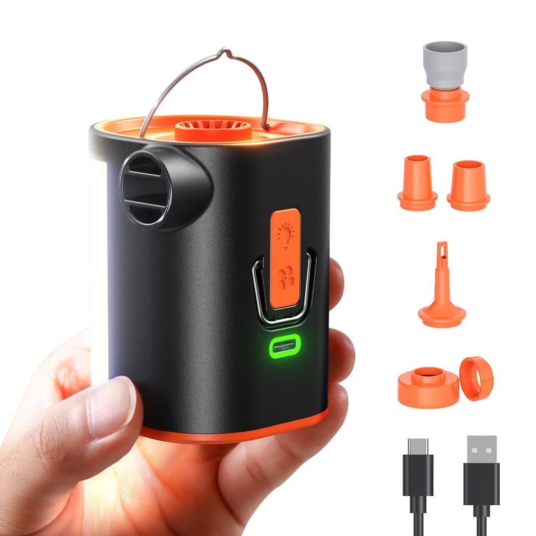 JOYROOM Elektrische Luftpumpe Kompakte für Luftmatratze mit Campinglampe, 4.8 kPa Wiederaufladbare L