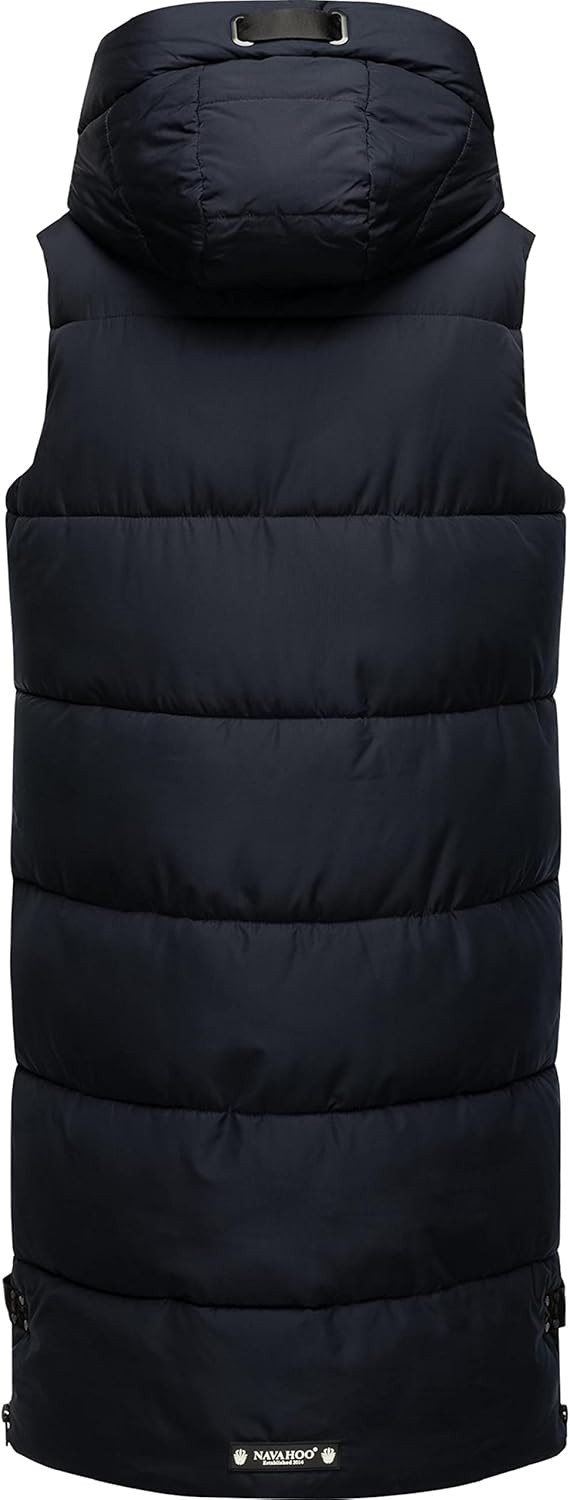 Navahoo Damen ärmellose Lange Outdoorweste warme Winterjacke Schnuffelchen XS-3XL XS Navy, XS Navy