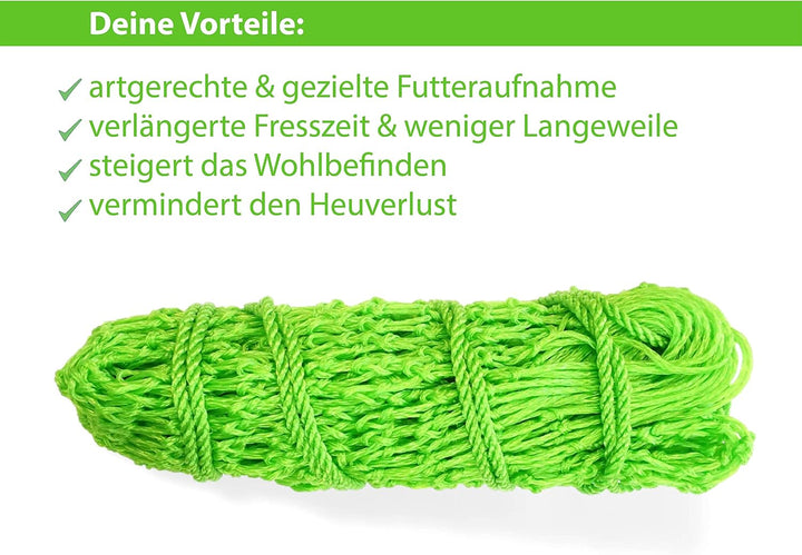 Pferdelinis Heunetz für Pferde, Heunetz engmaschig optimal zur Beschäftigung für Pferde 3x3 Heutasch