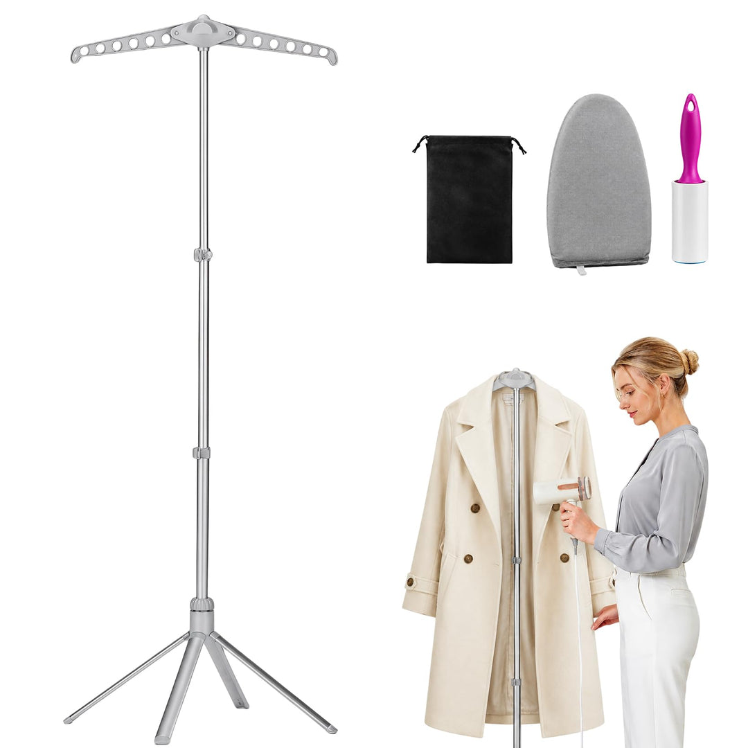 Kleiderbügel für Dampfglätter, 360° Drehbarer Dampfglätter Klappbarer, 74-147 cm Höhenverstellbarer,