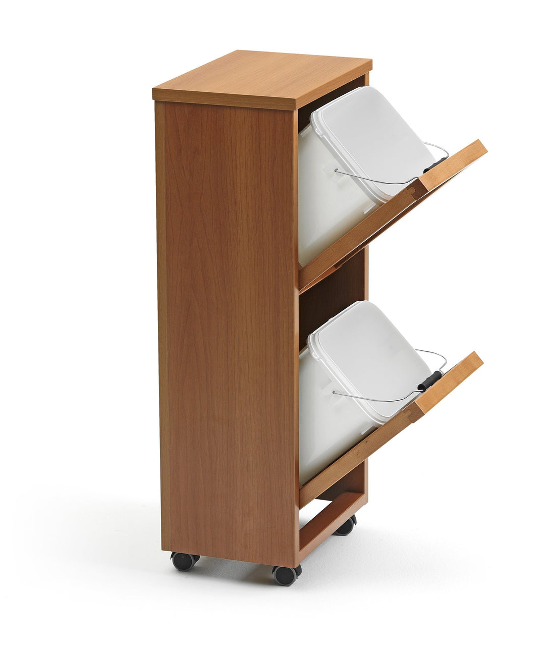 Arredamenti Italia ARREDAMENTIITALIA Mülltrennsystem Madera 2, Holz - 2 abnehmbare Körbe - Farbe: Ki