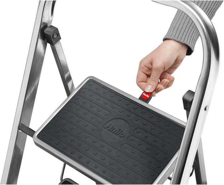 Hailo | Klapptritt K70 StandardLine | Aluminium-Gestell | Tragfähigkeit 150 kg | 3 Stufen | Tritthöh