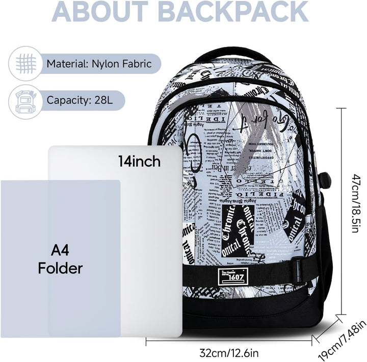 Amythe Schulrucksack Jungen Teenager, Rucksack Schule Gymnasium Oberstufe Schulranzen mit Laptopfach