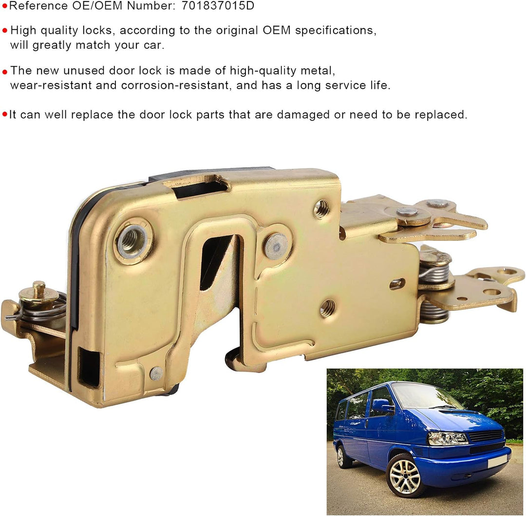 Türschloss vorne links,Autozubehör Metalltürschloss vorne links für t4 IV 1996-2003 701837015D Golde