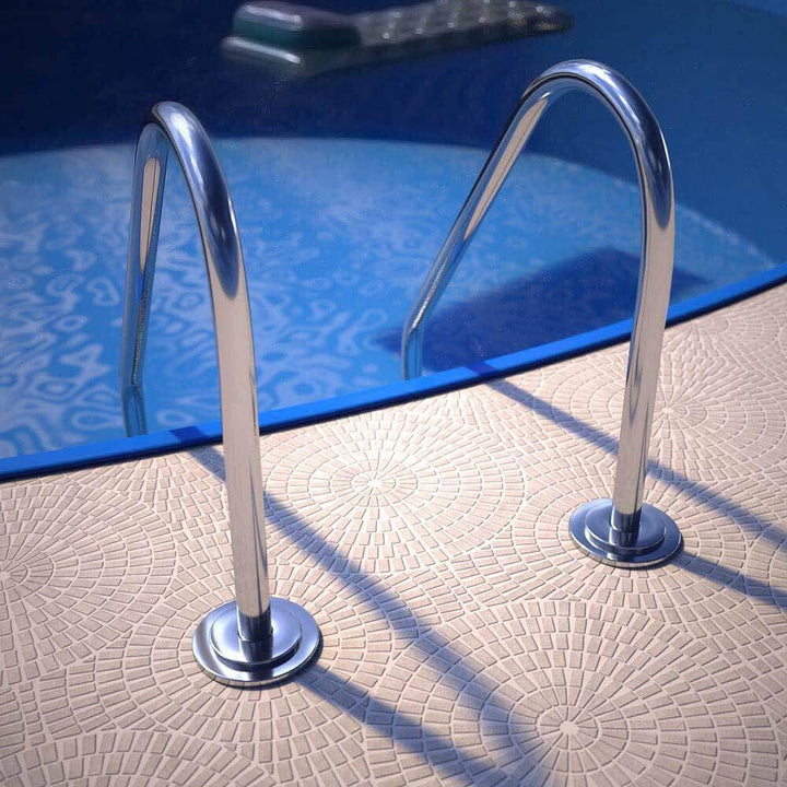 Astral Pool Tiefbeckenleiter 4 Stufen - WEIT, Edelstahl V2A, für eingelassene Schwimmbecken mit Eine