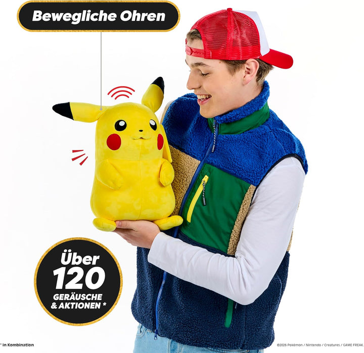 Wow! Stuff Pokémon Pikachu Puppetronic by RealFX I Interaktive Handpuppe 40 cm I 120+ Geräusche & Ak