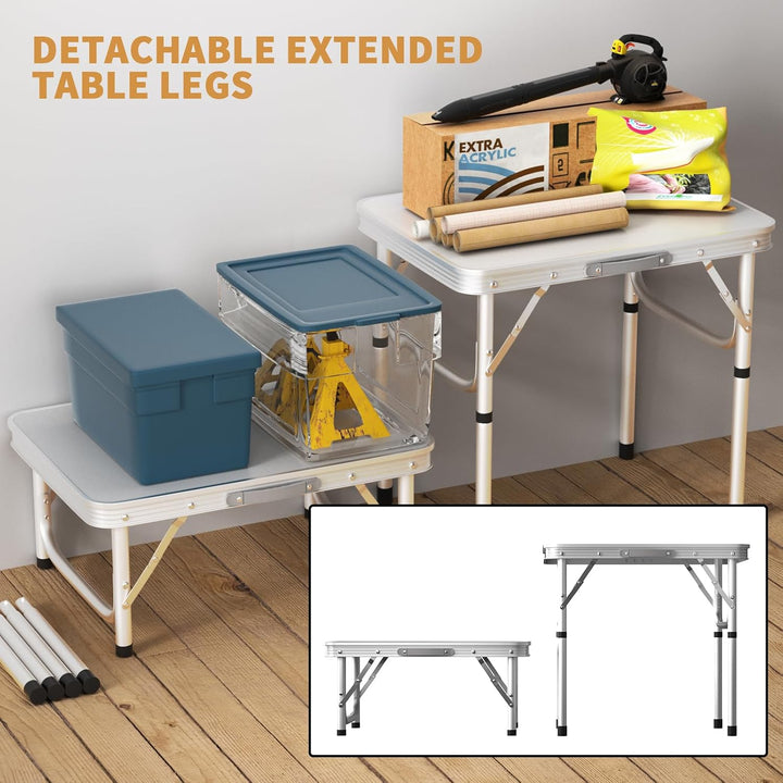 60x45CM Hochleistungsklapptisch aus Metall, Picknick-Campingtisch, tragbarer Gartentisch mit Tragegr