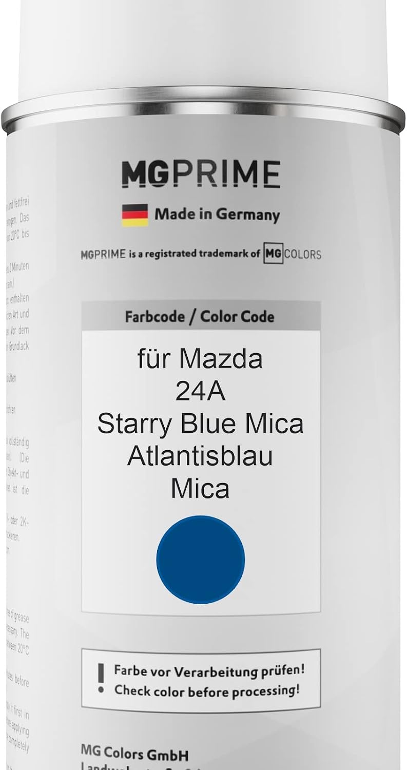 MG PRIME Autolack Sprühdosen Set für Mazda 24A Starry Blue Mica/Atlantisblau Mica Basislack Klarlack
