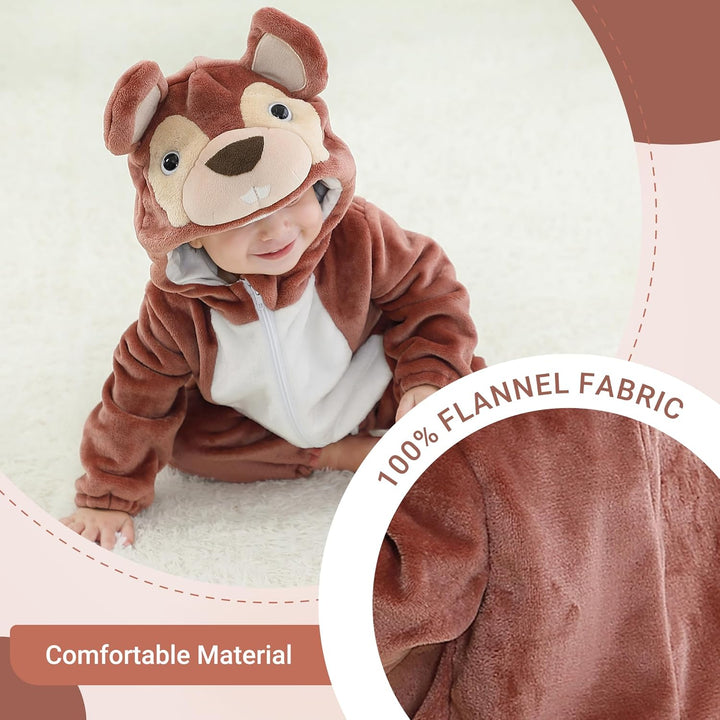 Unisex Winter-Overall mit Kapuze für Babys 2-36 Monate 6-12 Monate Eichhörnchen, 6-12 Monate Eichhör